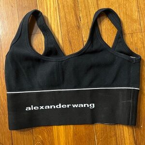 Alexander Wang Black Ribbed Sports Top